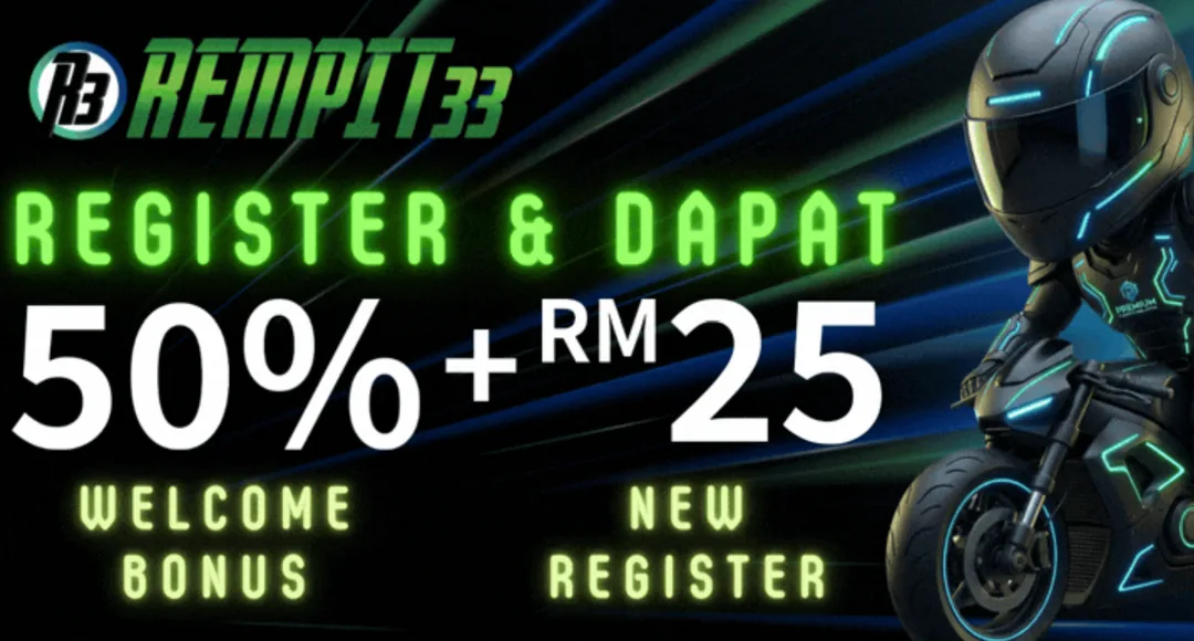 Rempit33 RM25 free credit under the DoktorJudi partnership.
