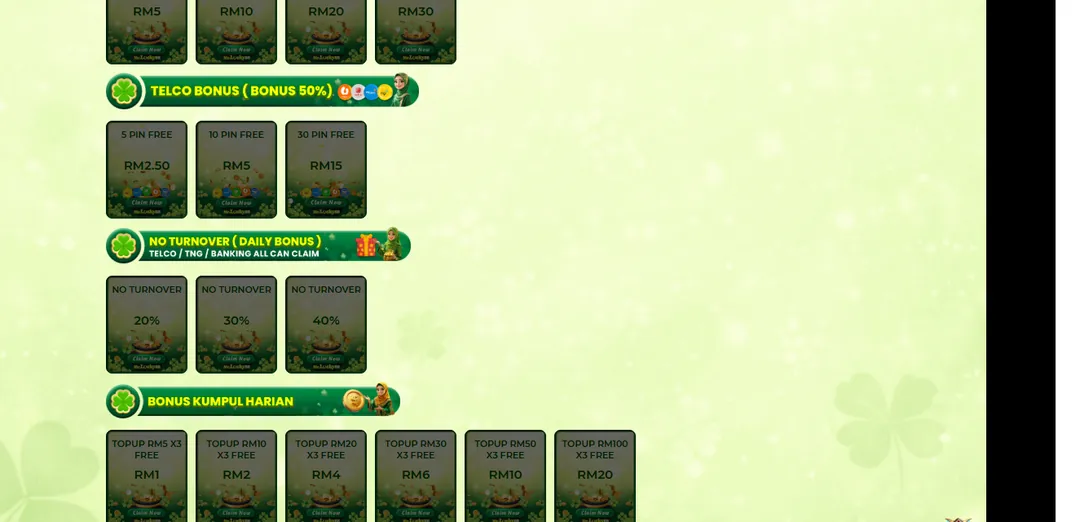 MrLucky88 free credit and welcome bonus cards showing their terms