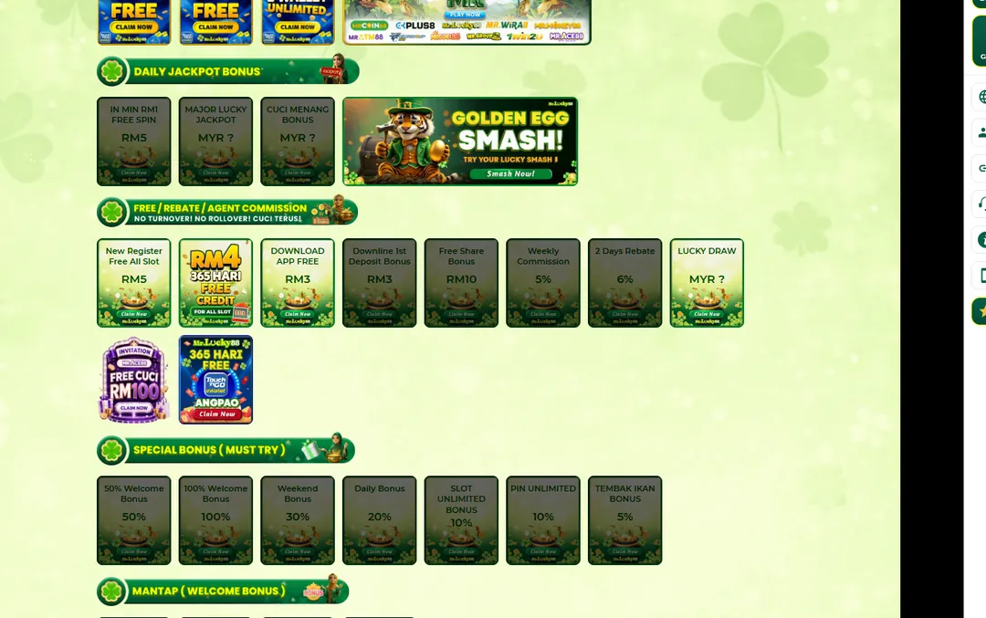 MrLucky88 promotions page for Malaysian players