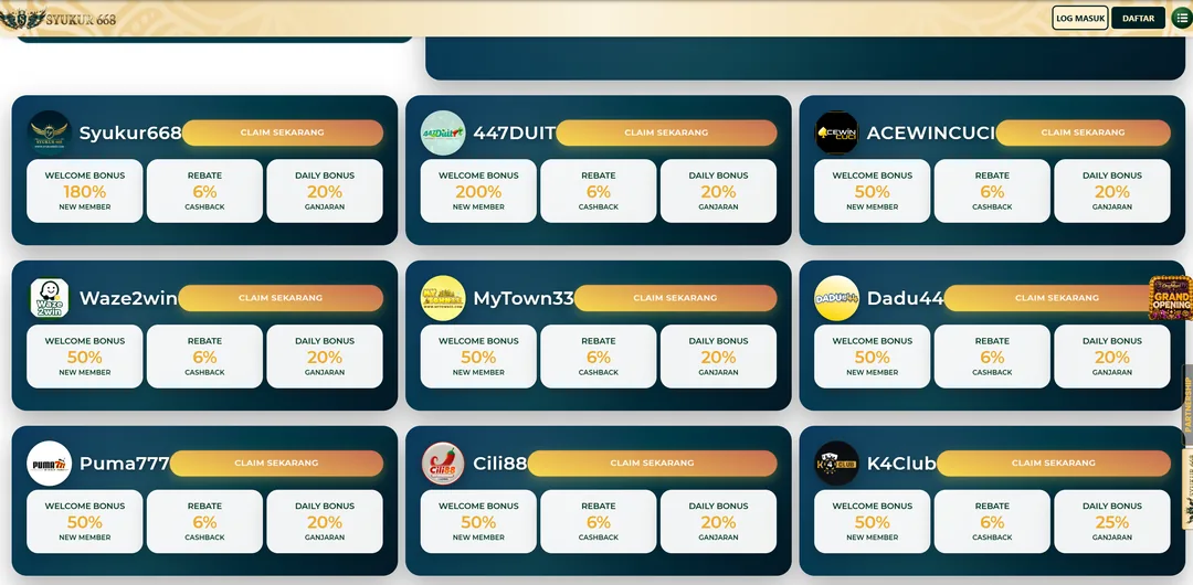 Syukur668 partnership network of Malaysian free credit casinos.